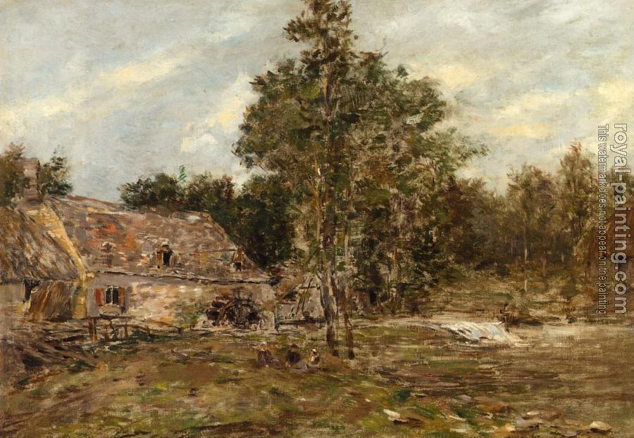 Eugene Boudin : The Mill, Saint-Cenery